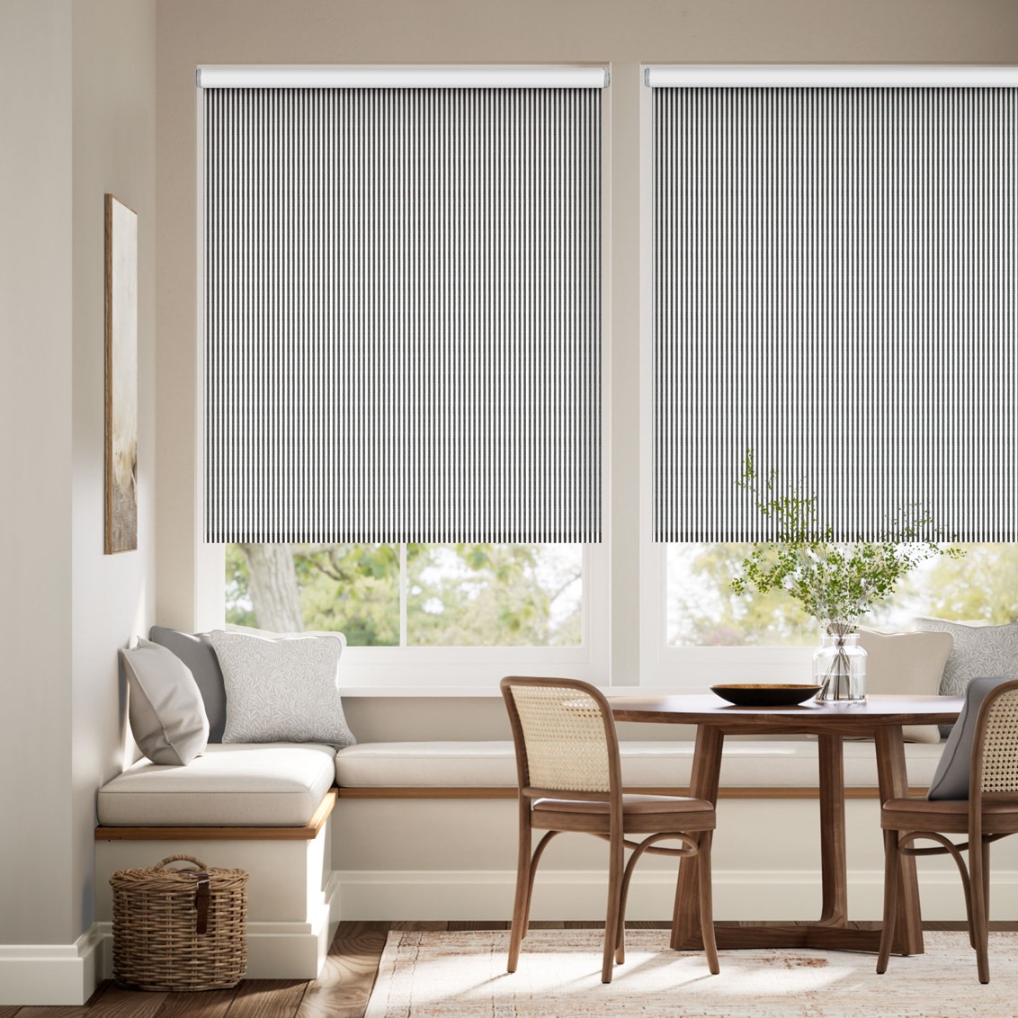 Choices Devon Stripe Charcoal Roller Blind