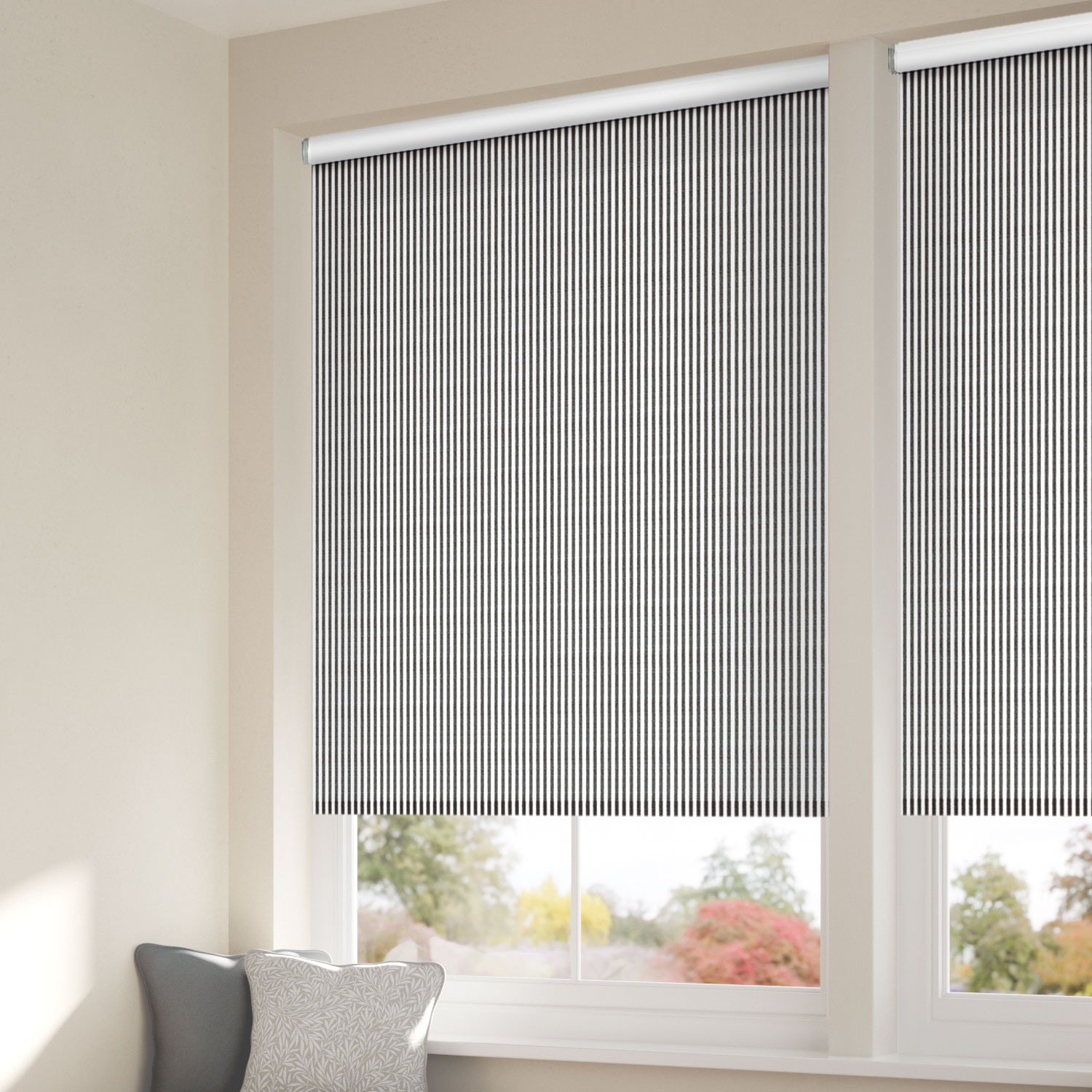 Choices Devon Stripe Charcoal Roller Blind