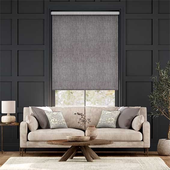 Electric Thermal Luxe Dimout Cinder Roller Blind