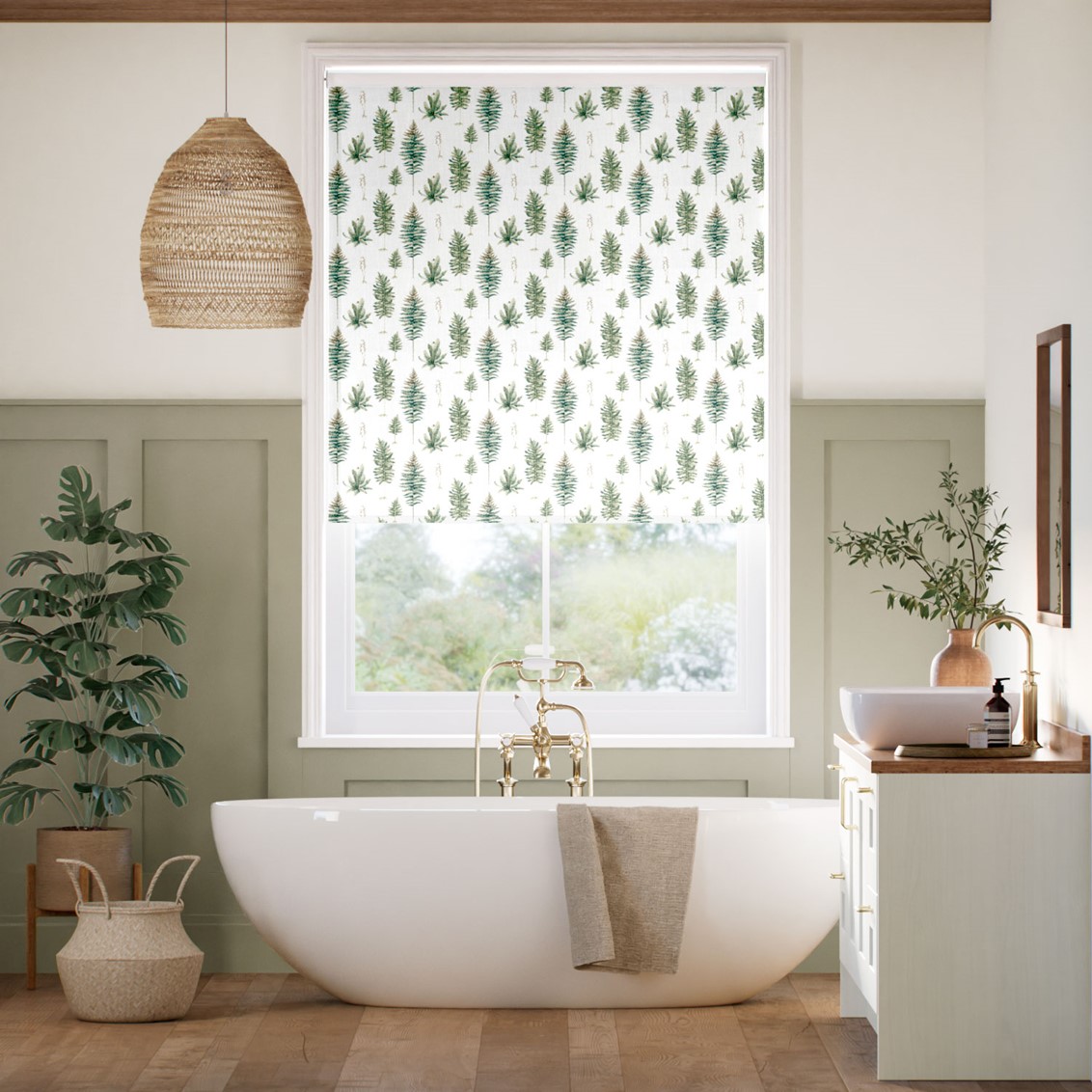 Fernery Fern Roller Blind