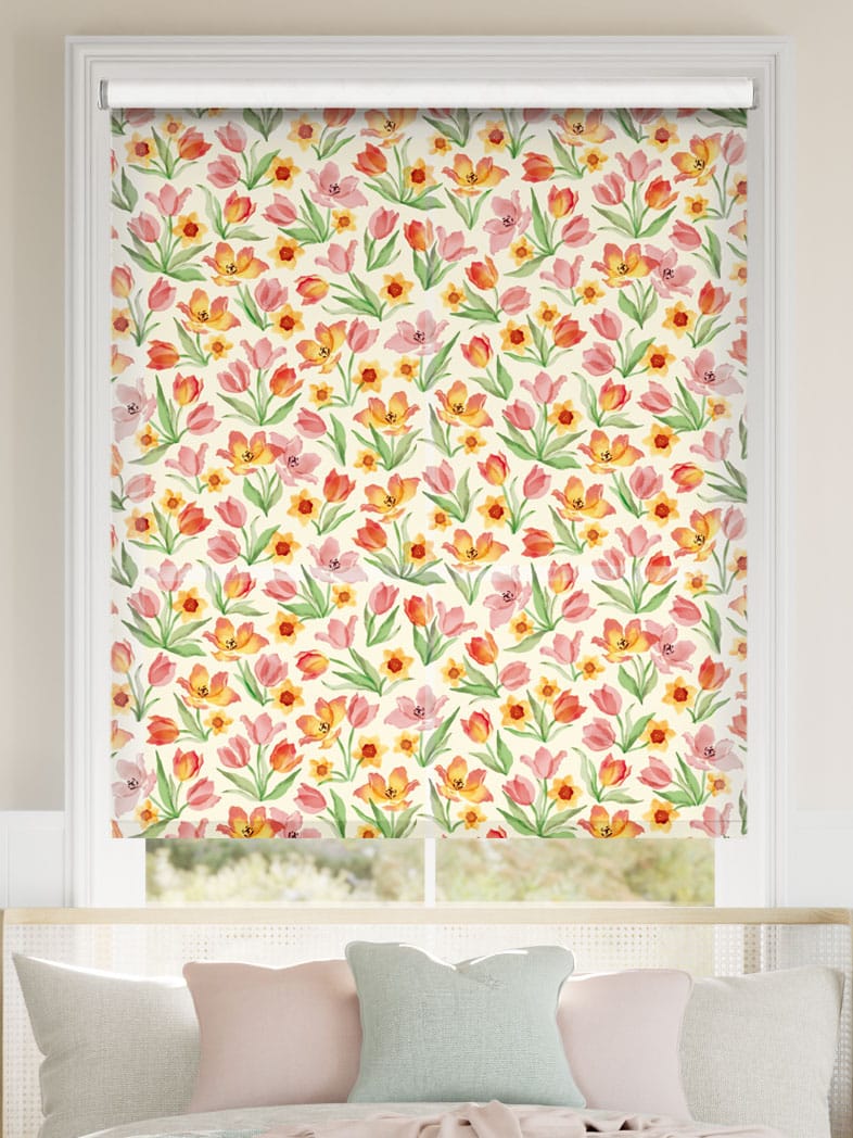 Choices Golden Tulips Pink & Yellow Roller Blind thumbnail image