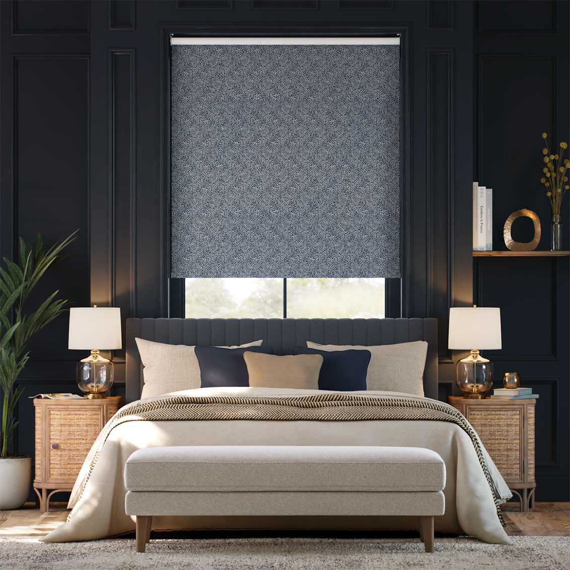 Choices Himalayas Navy Roller Blind