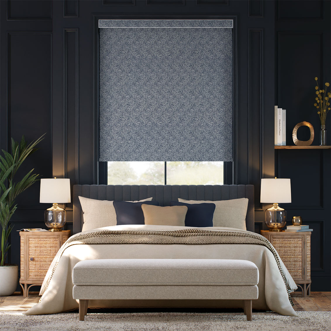 Choices Himalayas Navy Roller Blind