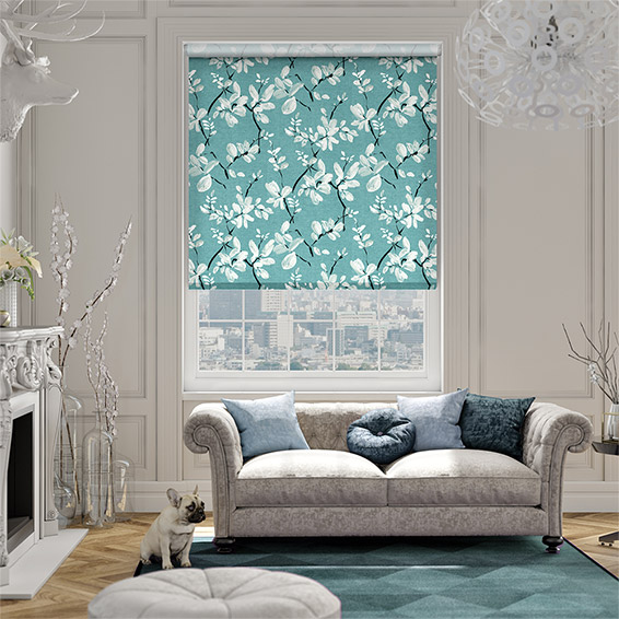 Choices Madelyn Linen Tropical Blue Roller Blind