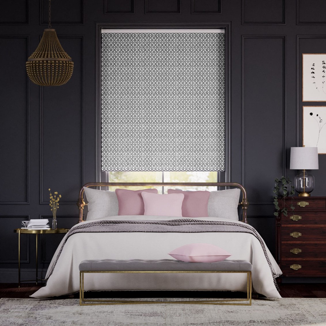 Twist2Go Choices Maze Charcoal Roller Blind