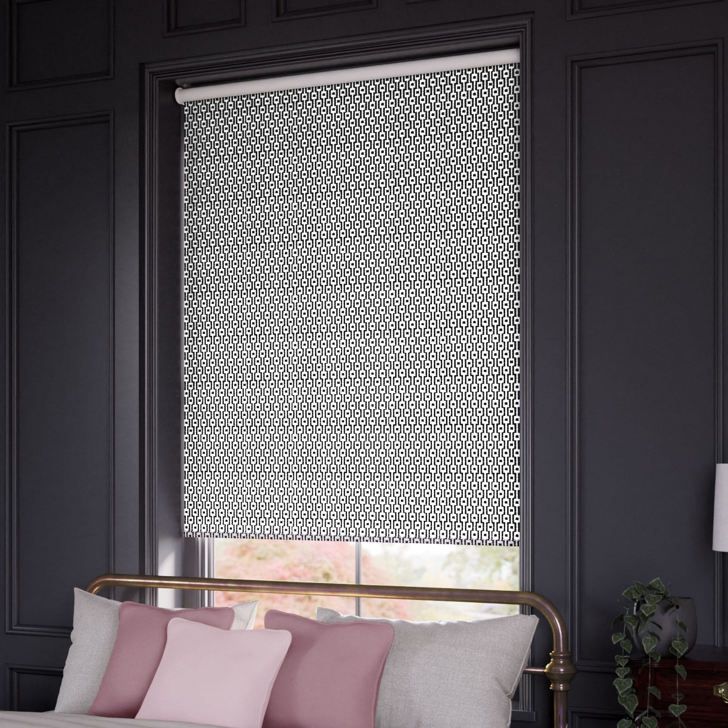 Twist2Go Choices Maze Charcoal Roller Blind