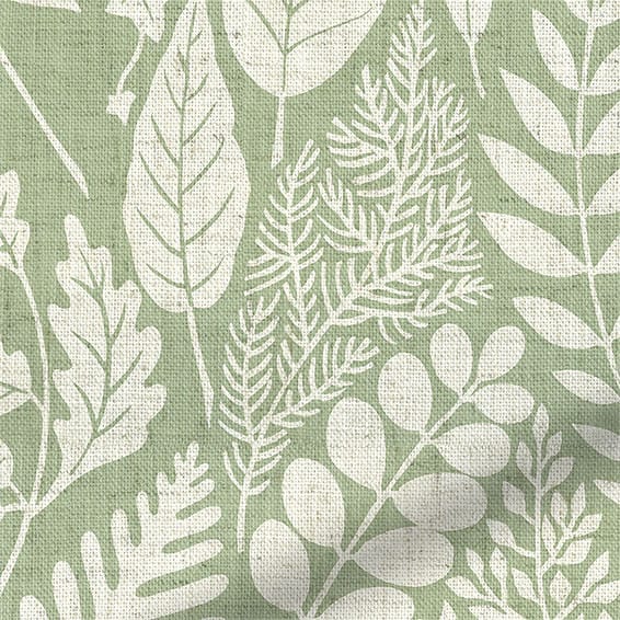 Choices Scandi Ferns Vintage Linen Sage Roller Blind