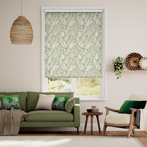 Choices Scandi Ferns Vintage Linen Sage Roller Blind