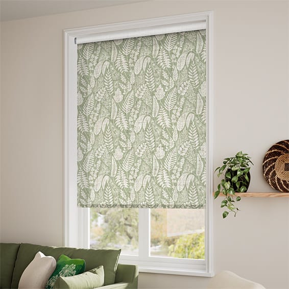 Choices Scandi Ferns Vintage Linen Sage Roller Blind