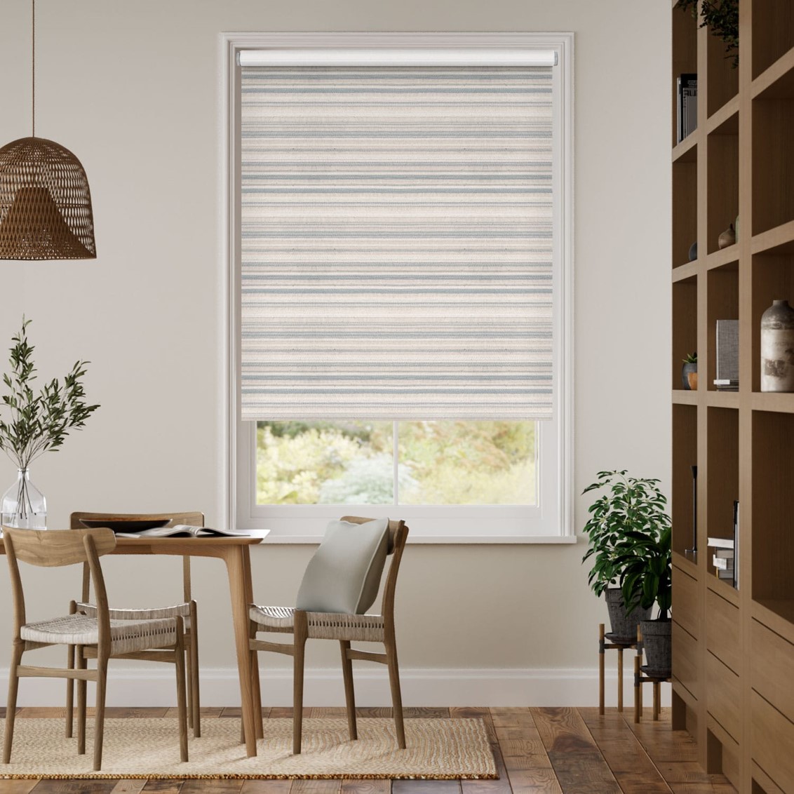 Choices Scandinavia Stripe Aqua Roller Blind