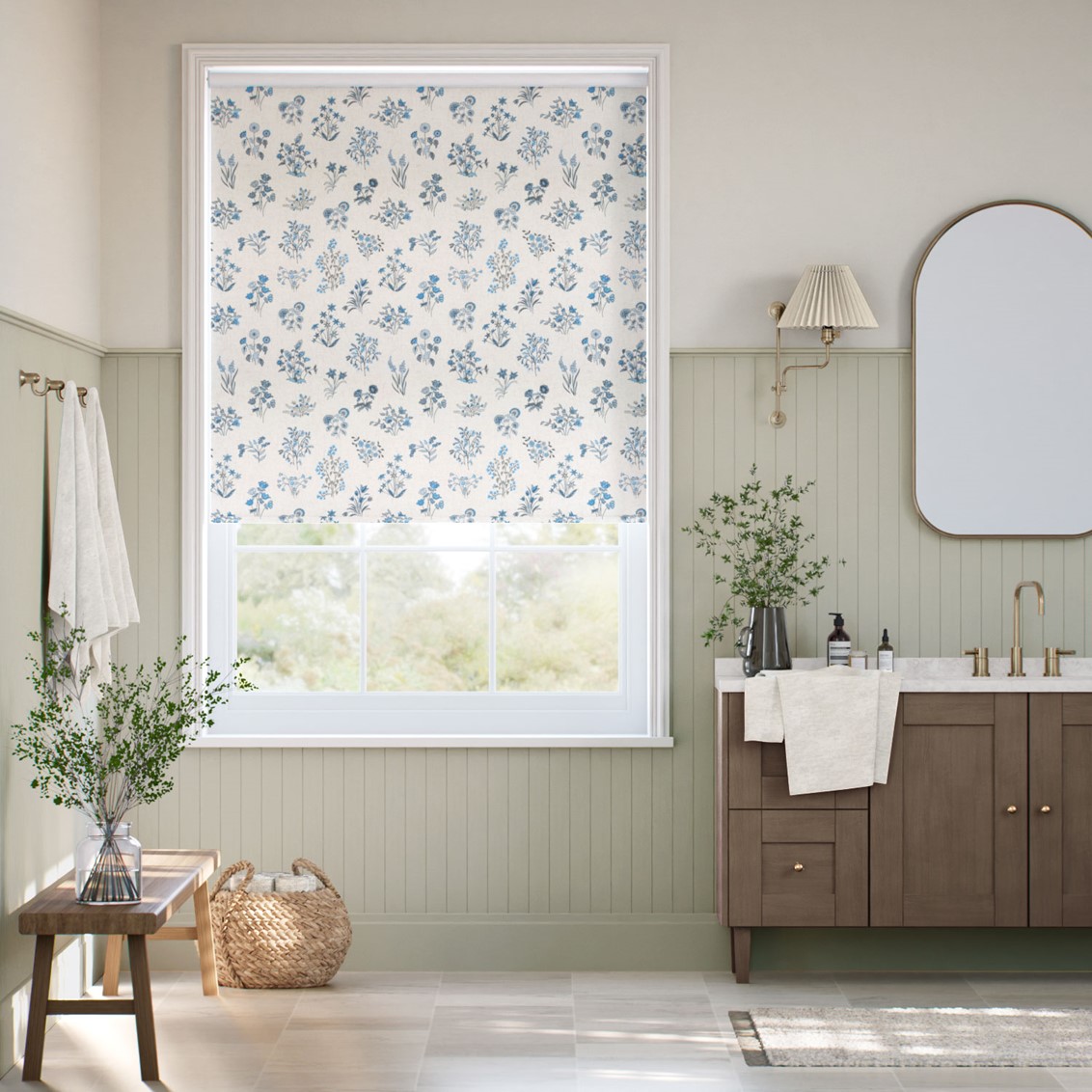 Shepherdly Meadow China Blue Roller Blind