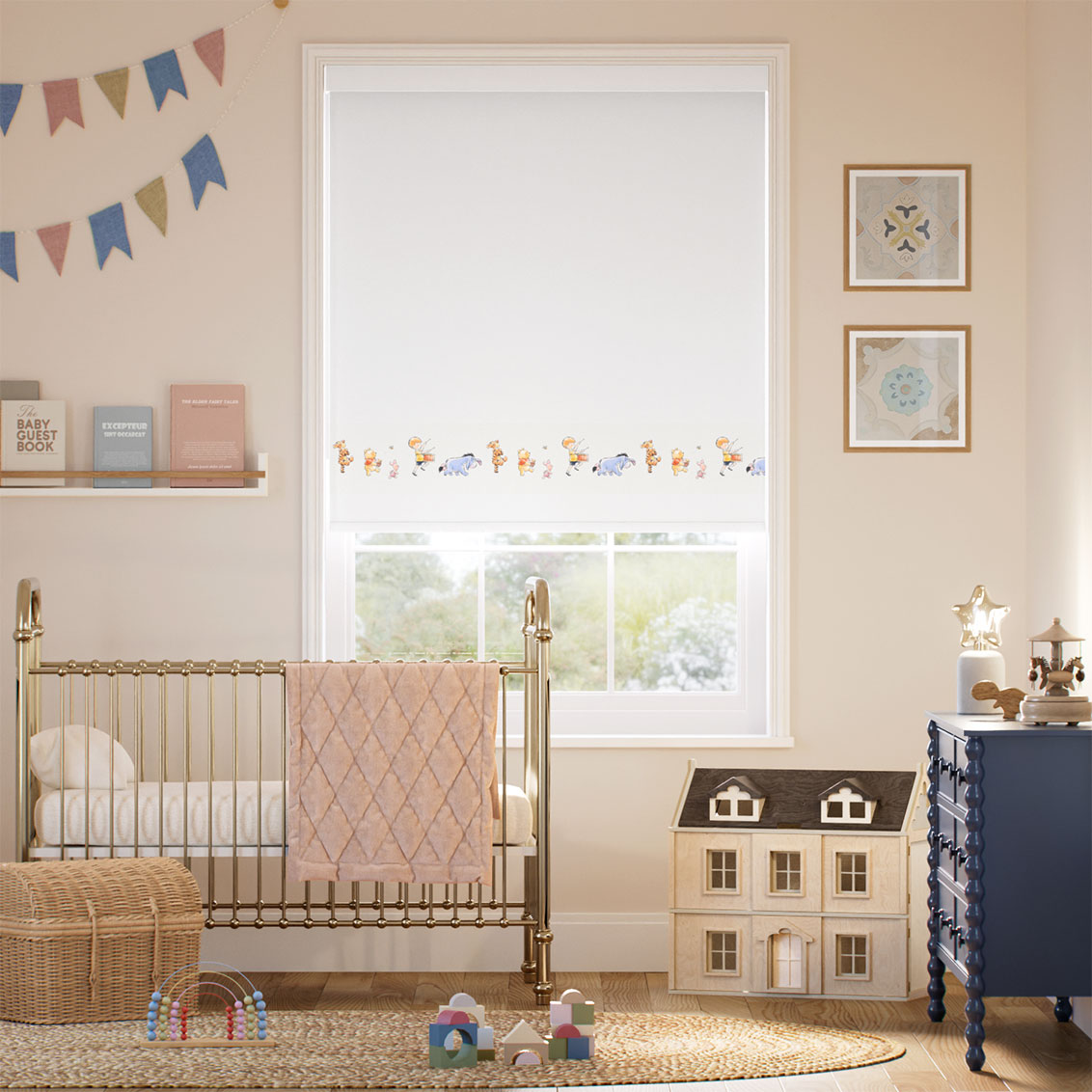 Christopher Robin Tales Border Blackout Cotton Roller Blind
