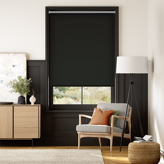 Chromium Thermal Blackout Black  Roller Blind