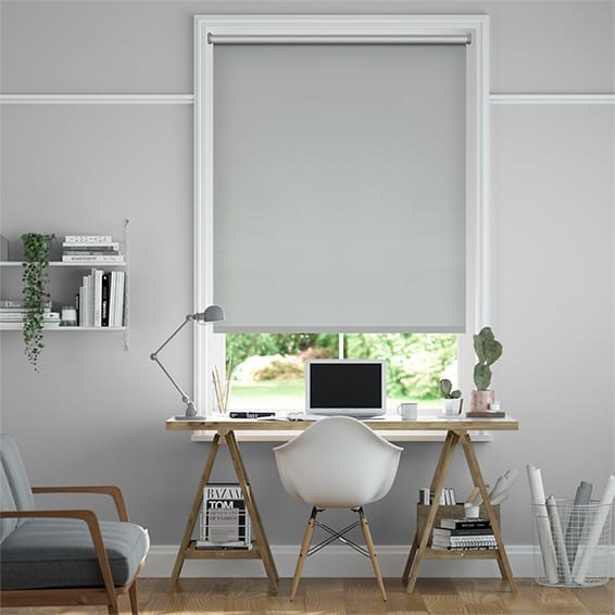 Electric Chromium Thermal Blackout Fossil Grey Roller Blind