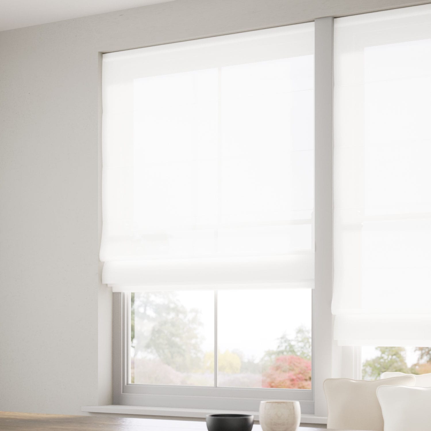 Cirrus Voile Bright White Roman Blind
