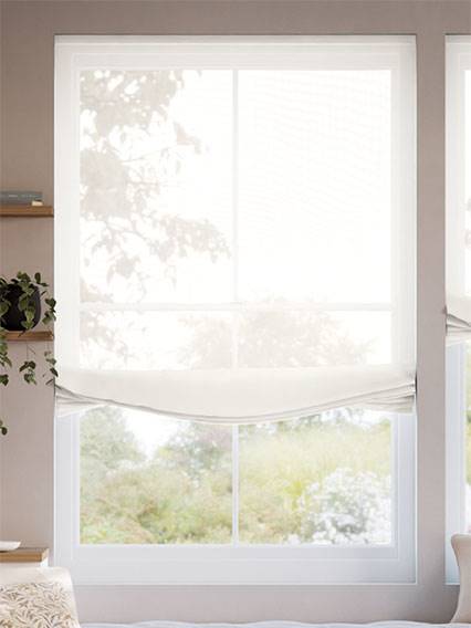 Cirrus Voile Cotton White Roman Blind thumbnail image