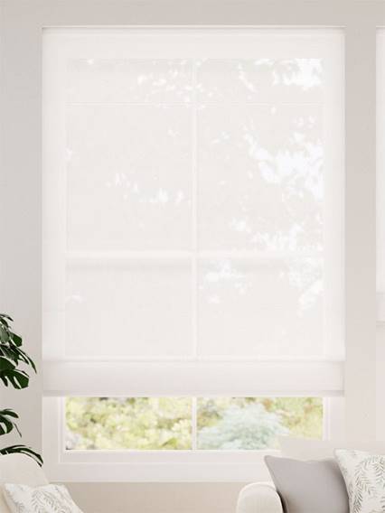 Cirrus Voile Cotton White Roman Blind thumbnail image