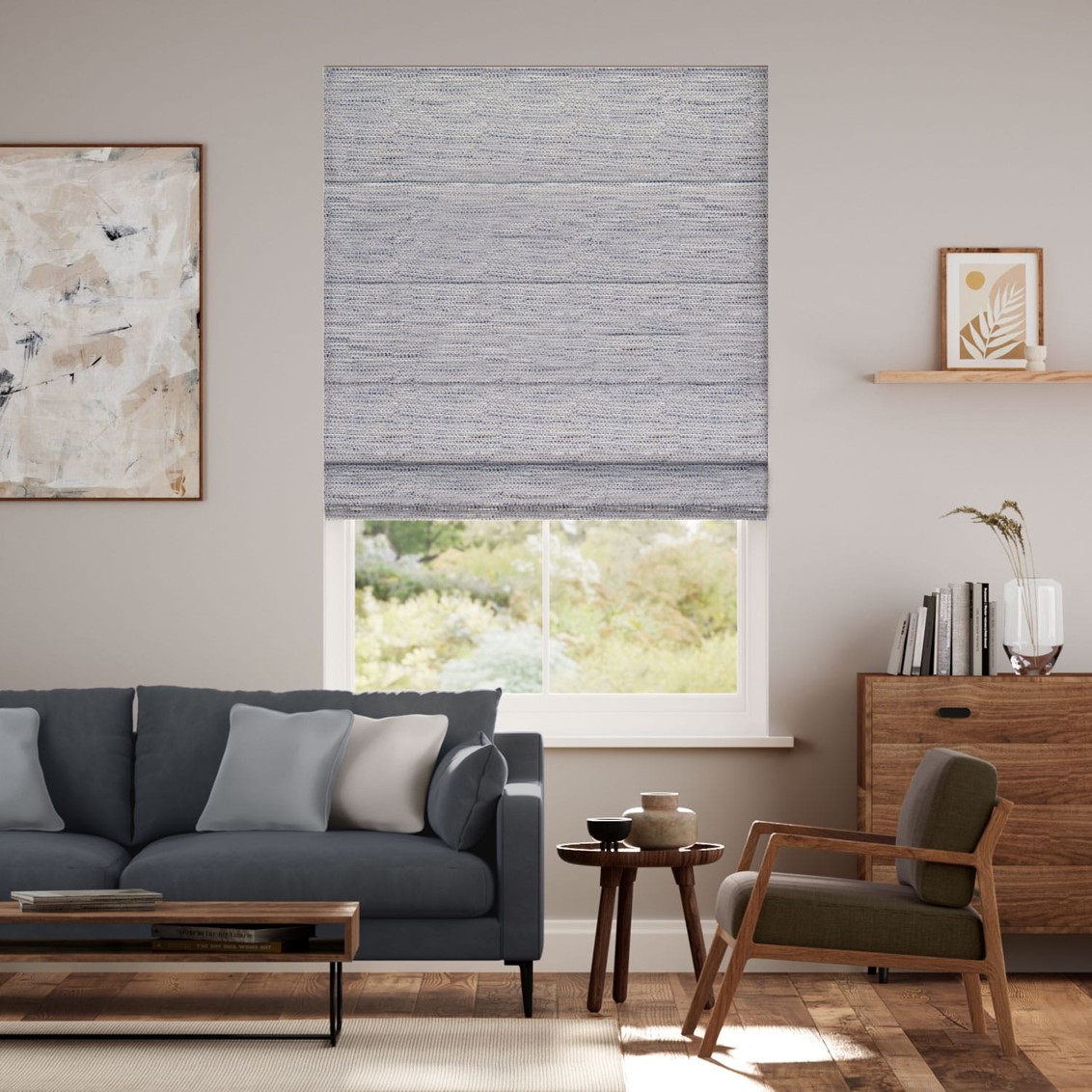 Cleo Cobalt Roman Blind