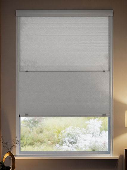 Click2Shade Complete Blackout Night & Day Duo Simply White Blackout Pleated Day and Night thumbnail image