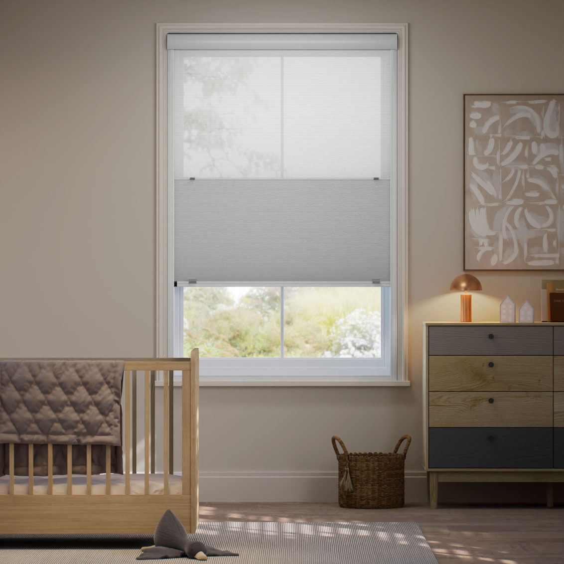 Click2Shade Complete Blackout Night & Day Duo Voile Dove Thermal Blind 