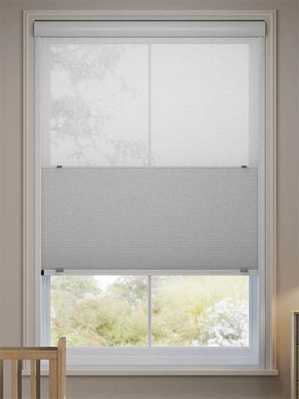 Click2Shade Complete Blackout Night & Day Duo Voile Dove Honeycomb Pleated Blinds Day & Night Complete Blackout Stick-On thumbnail image