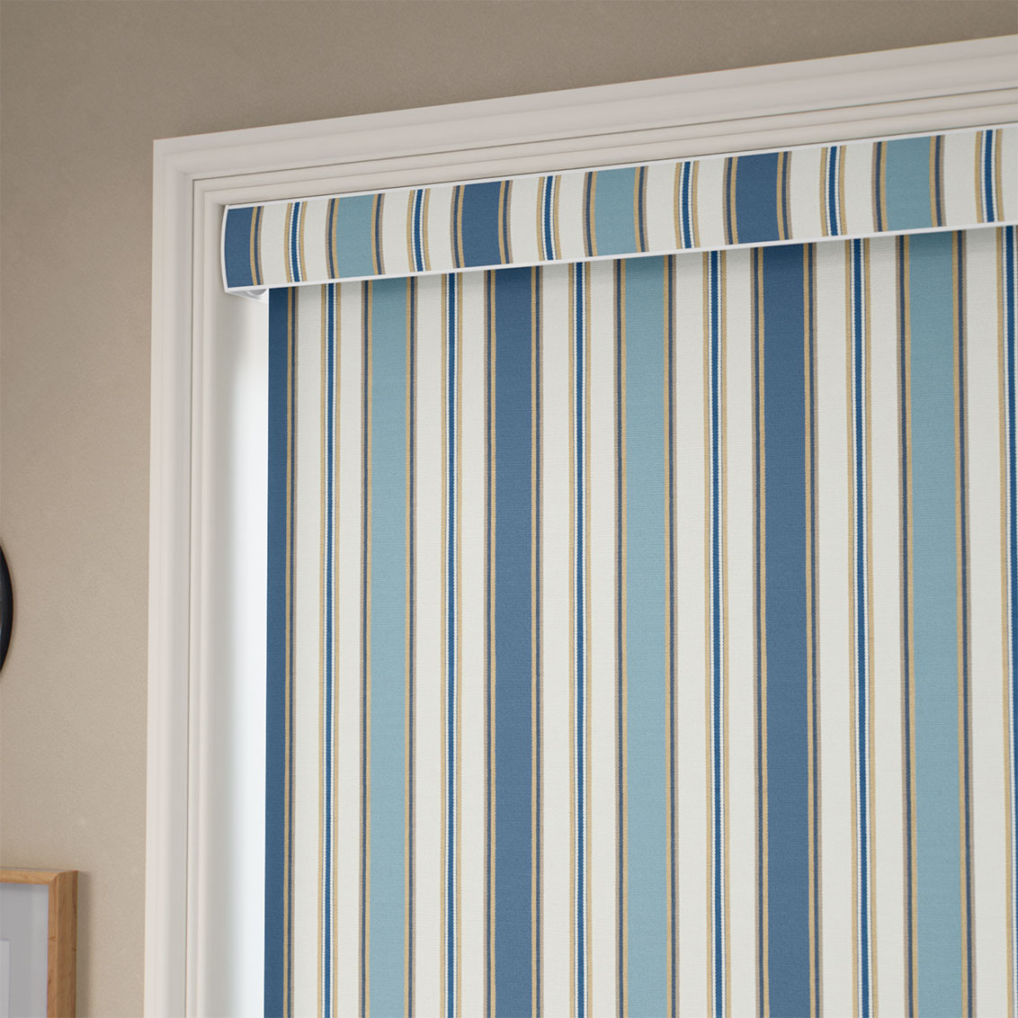 College Stripe Blue Roller Blind