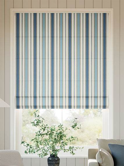 College Stripe Blue Roman Blind thumbnail image