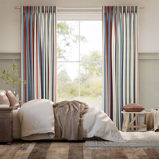 College Stripe Blue & Red Curtains thumbnail image