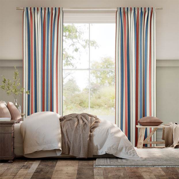 College Stripe Blue & Red Curtains thumbnail image