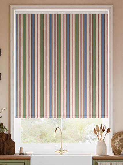 College Stripe Blue, Red & Green Roller Blind thumbnail image
