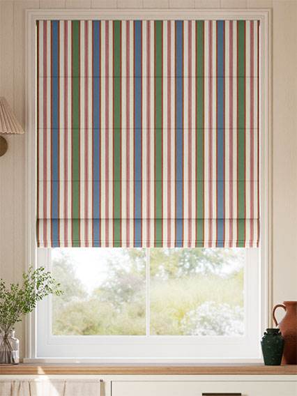 College Stripe Blue, Red & Green Roman Blind thumbnail image