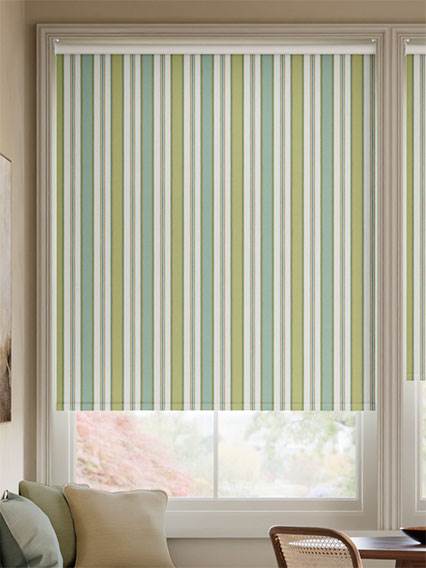 College Stripe Green & Aqua Roller Blind thumbnail image