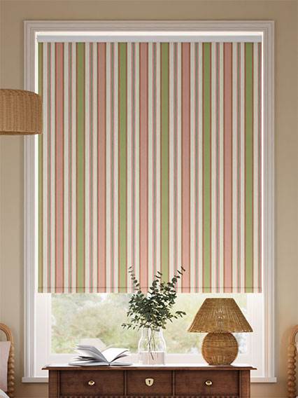 College Stripe Green & Blush Roller Blind thumbnail image