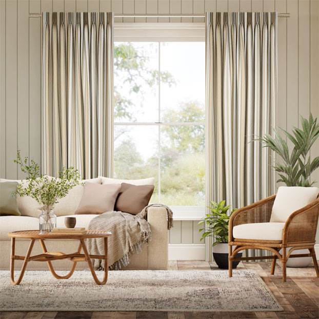 College Stripe Neutral Curtains thumbnail image