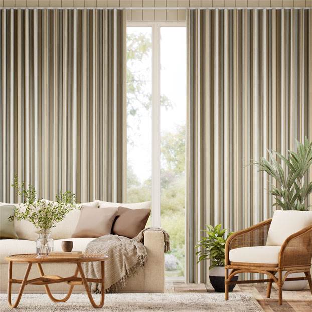 College Stripe Neutral Curtains thumbnail image