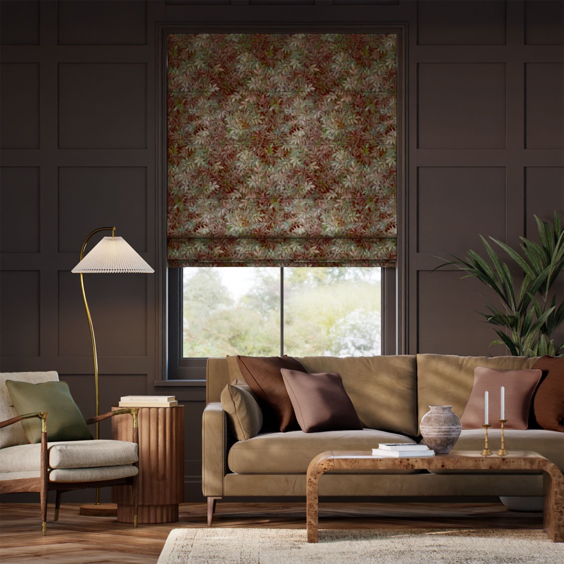 Congo Velvet Jewel Wine Roman Blind