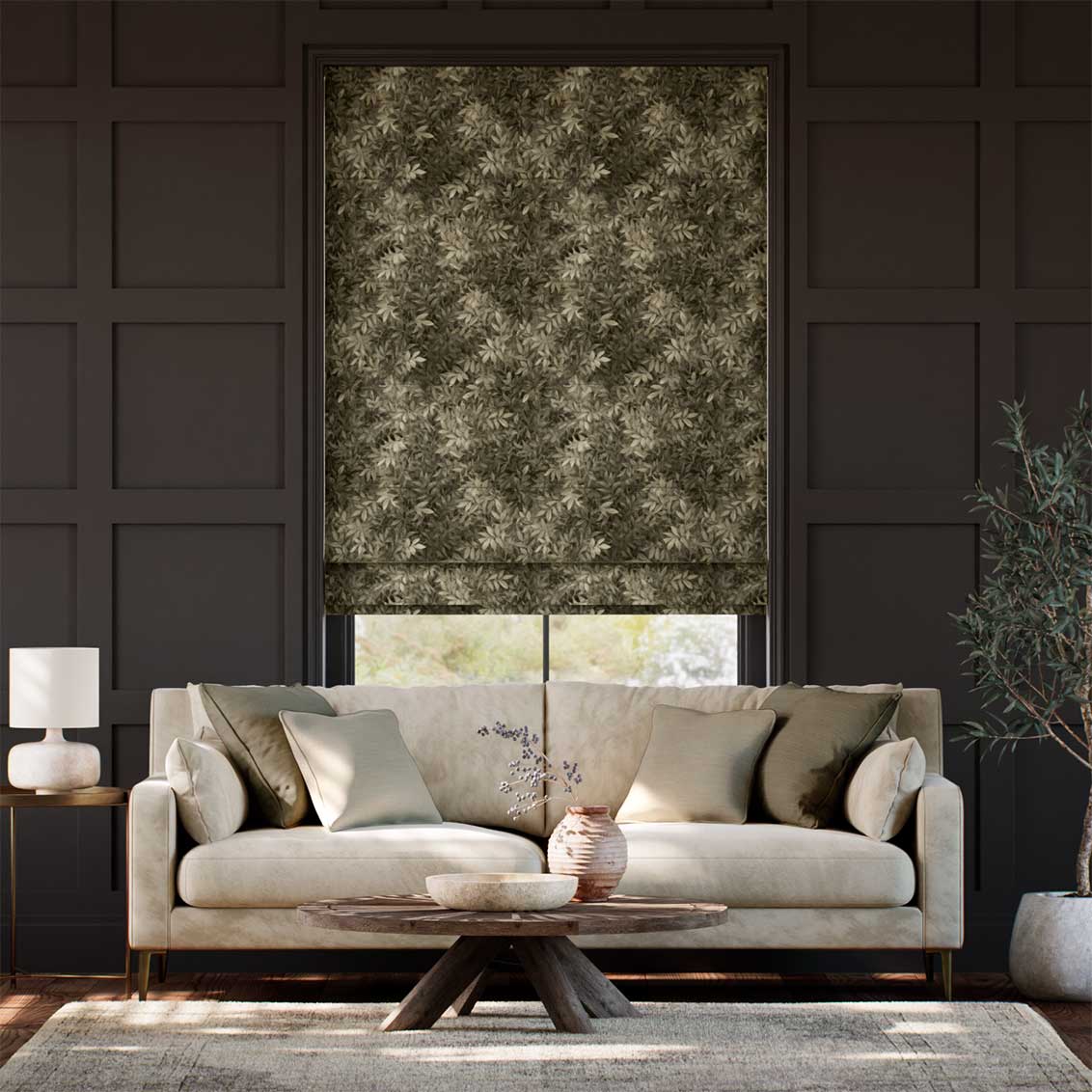 Congo Velvet Neutral Roman Blind