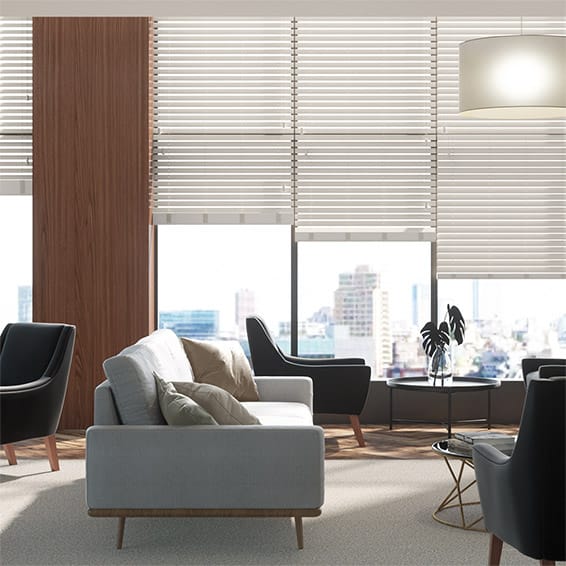 Electric Contract Atlanta Flint Grain - 50mm Slat Wooden Blind - 50mm Slat