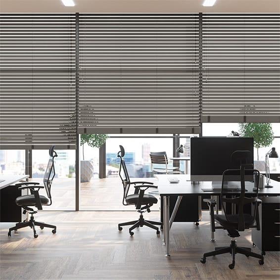 Contract City Grey Faux Wood Blind - 50mm Slat