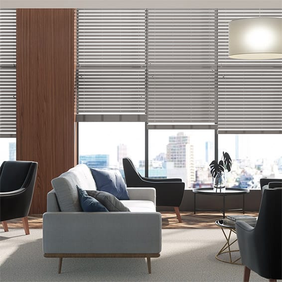 Contract Fossil Grey Faux Wood Blind - 50mm Slat