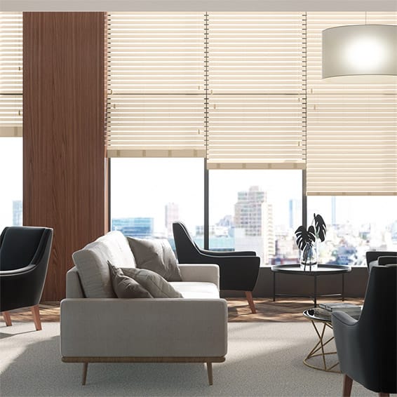 Contract Natural Pine Faux Wood Blind - 50mm Slat
