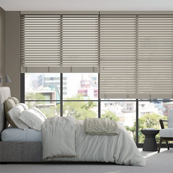 Contract Pewter Faux Wood Blind - 50mm Slat