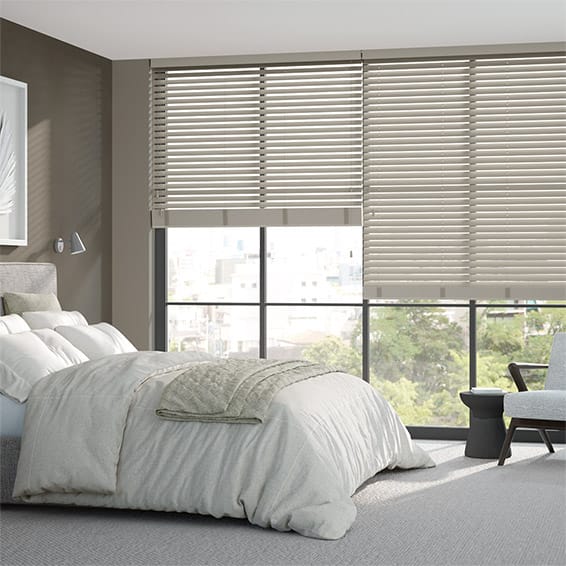 Contract Pewter Faux Wood Blind - 50mm Slat