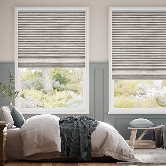 Cordless Double DuoShade Grain Flint Thermal Blind