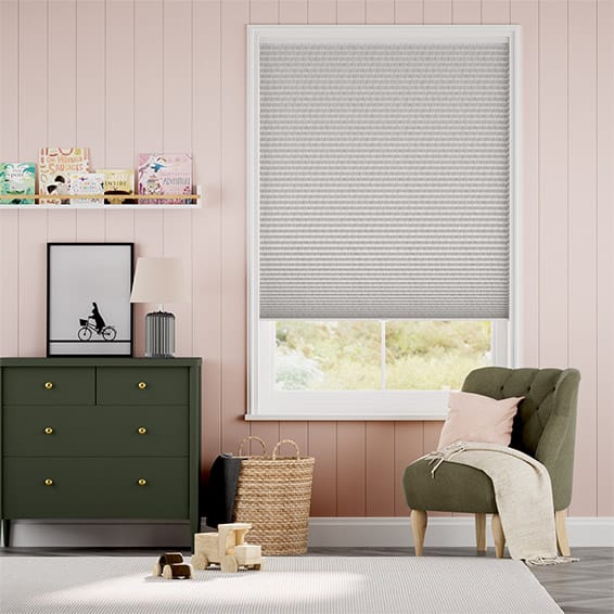 DuoShade Cordless Strie Soft Grey Thermal Blind