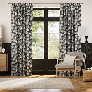 Cordyline Star Graphite Curtains thumbnail image