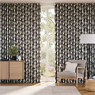 Cordyline Star Graphite Curtains thumbnail image