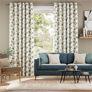 Cordyline Star Teal Curtains thumbnail image