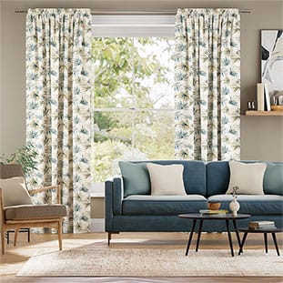 Cordyline Star Teal Curtains thumbnail image