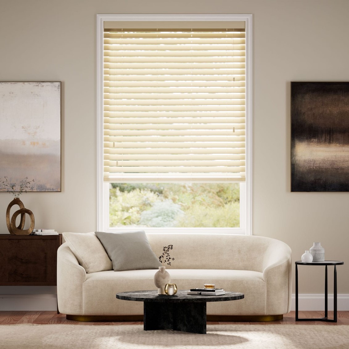 Cosmopolitan French Cream Wooden Blind - 50mm Slat